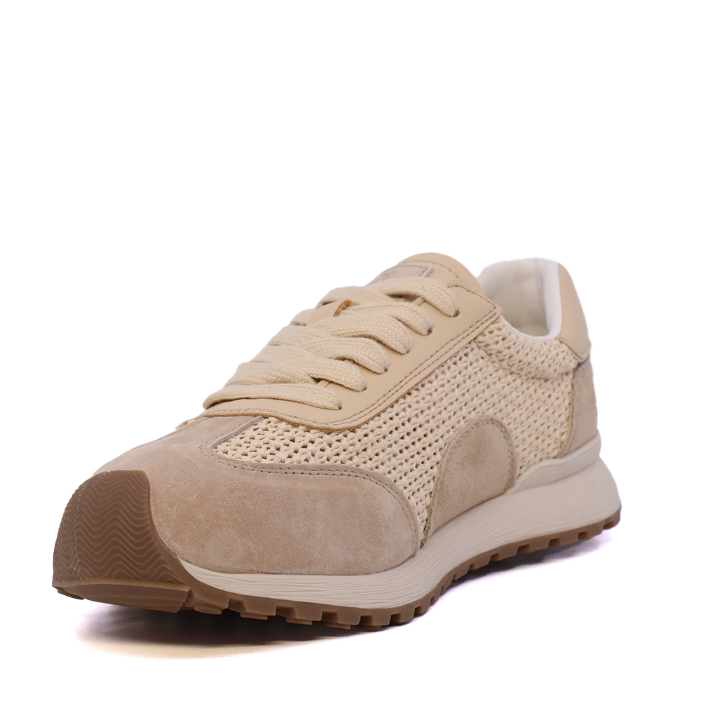 Sneakers perforați femei Benvenuti bej din piele și textil 1991DPF0750VBE