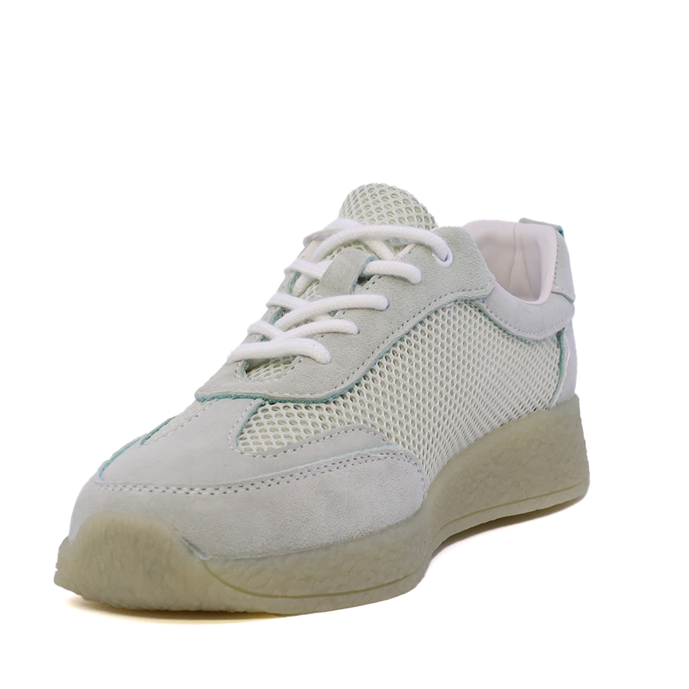 Sneakers perforați femei Benvenuti verde mentă  din piele și textil  1991DPF0620VV