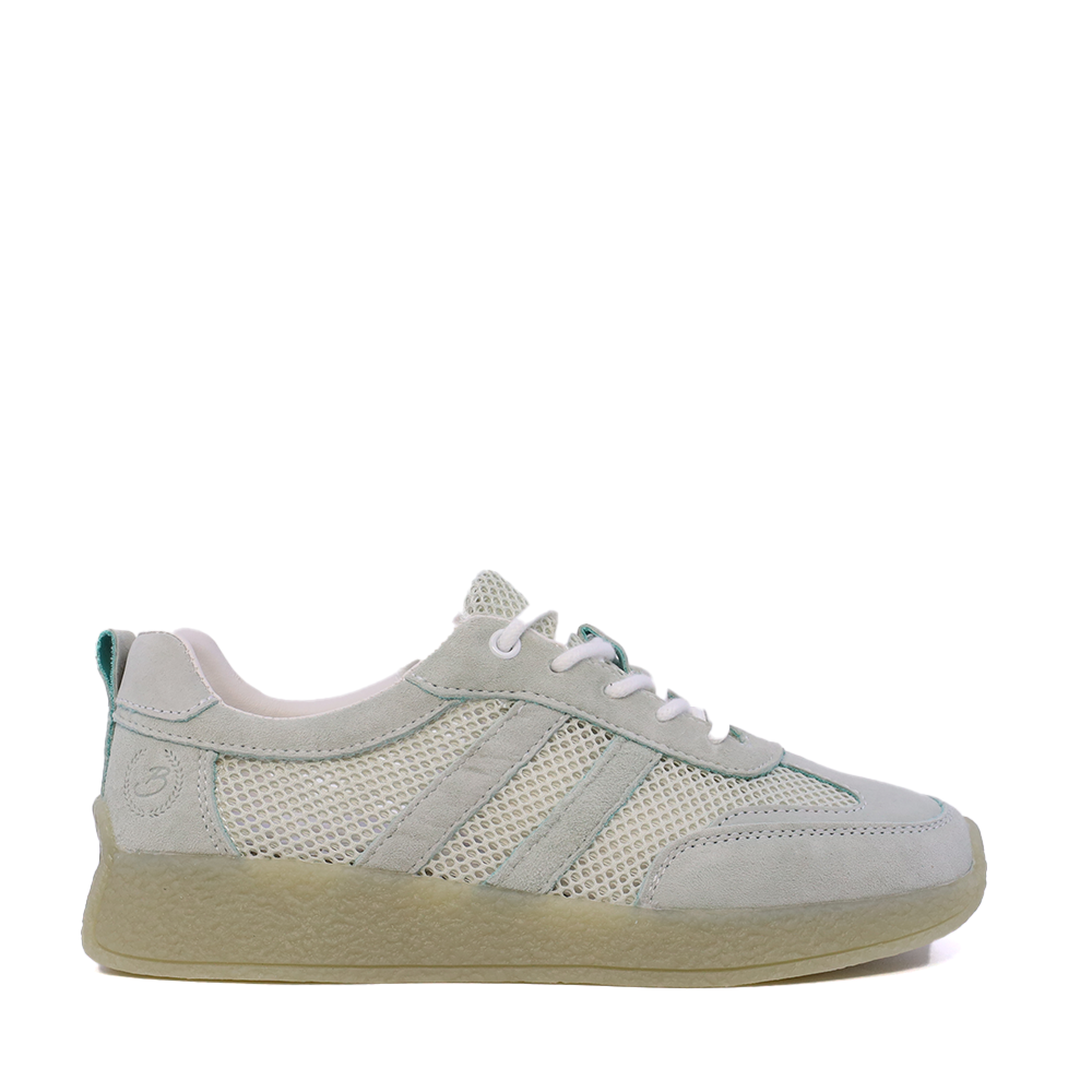 Adidasi perforati femei Benvenuti verde menta  din piele si textil  1991DPF0620VV