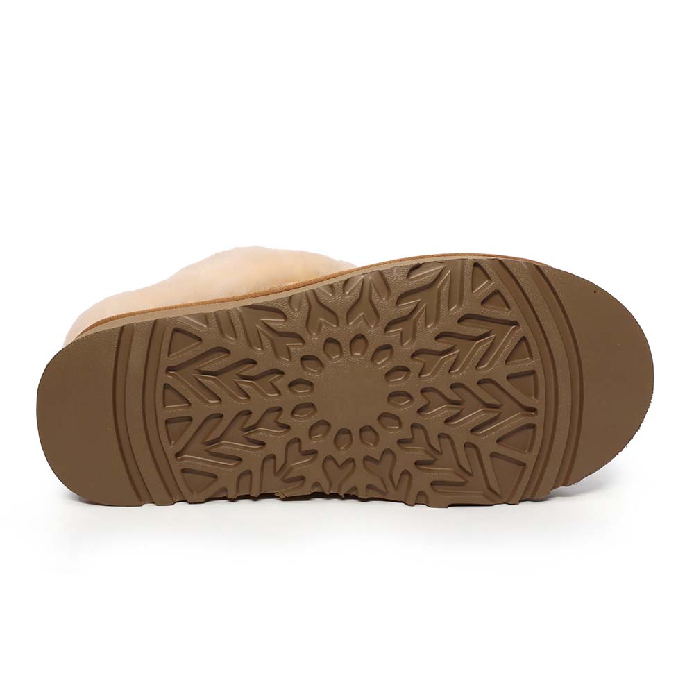 Pantofi cu blană naturală femei  Benvenuti cognac din piele întoarsă 3350DP2000VCO
