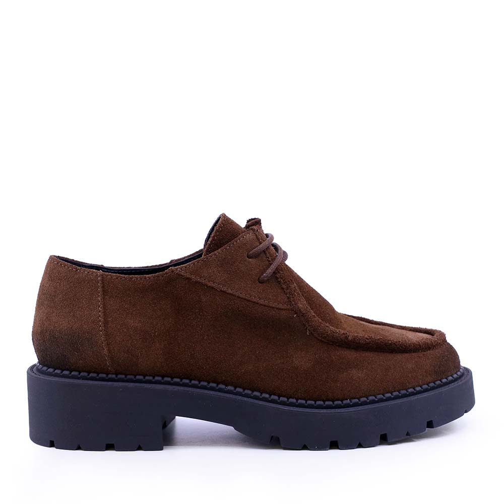 Pantofi derby femei Benvenuti maro din piele întoarsă 680DP25835VM