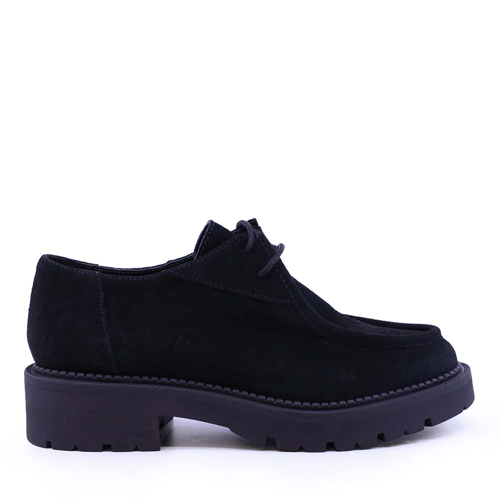 Pantofi derby femei Benvenuti negri din piele întoarsă 680DP25835VN