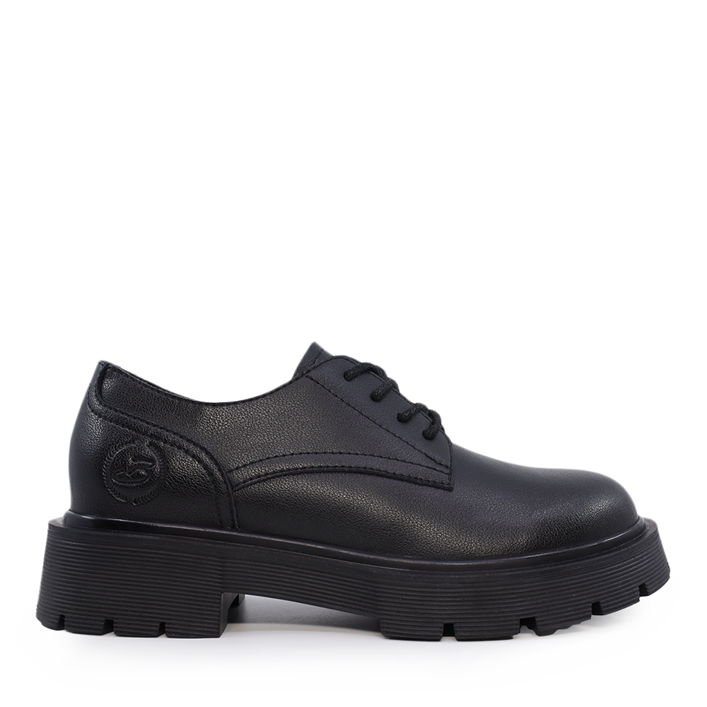 Pantofi derby femei Benvenuti negri din piele naturală 3745DP601N