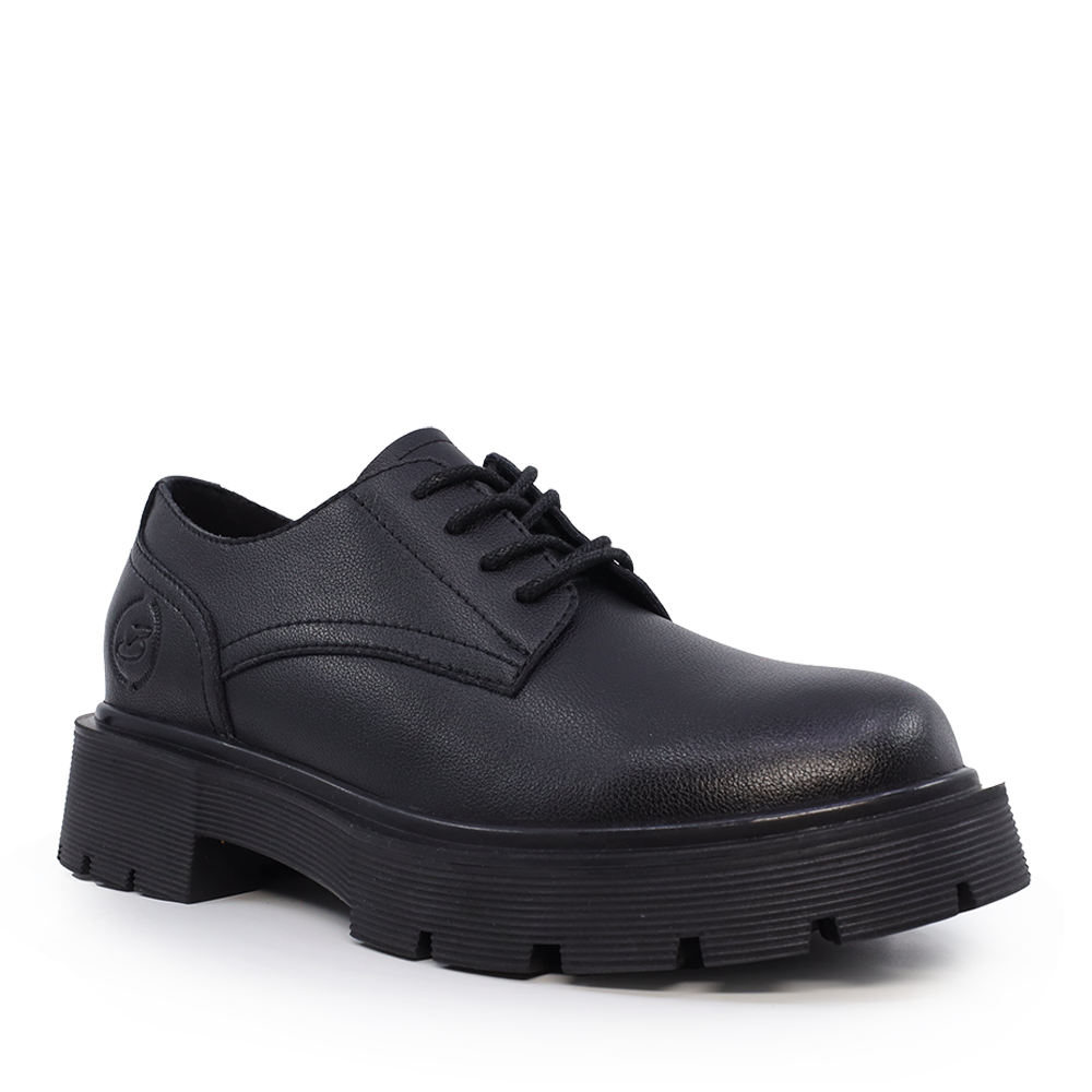 Pantofi derby femei Benvenuti negri din piele naturală 3745DP601N
