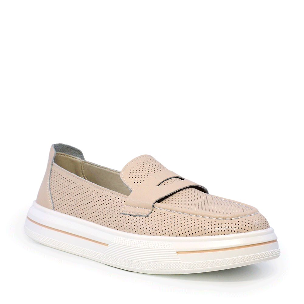Pantofi loafer ușori femei Benvenuti bej din piele 1319DP6200BE - 1 | YEO