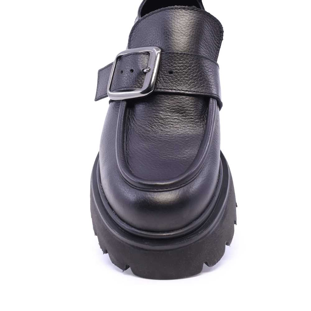Pantofi tip loafers femei Benvenuti negri din piele naturală 688DP24919N
