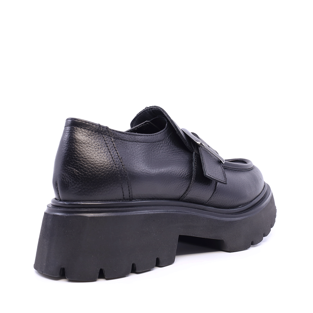 Pantofi tip loafers femei Benvenuti negri din piele naturală 688DP24919N