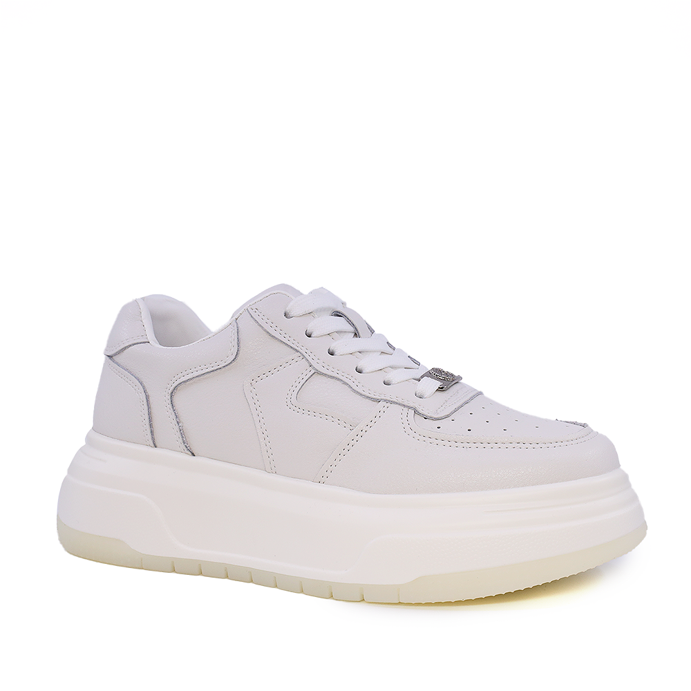 Sneakers femei Benvenuti albi din piele 3747DP320A