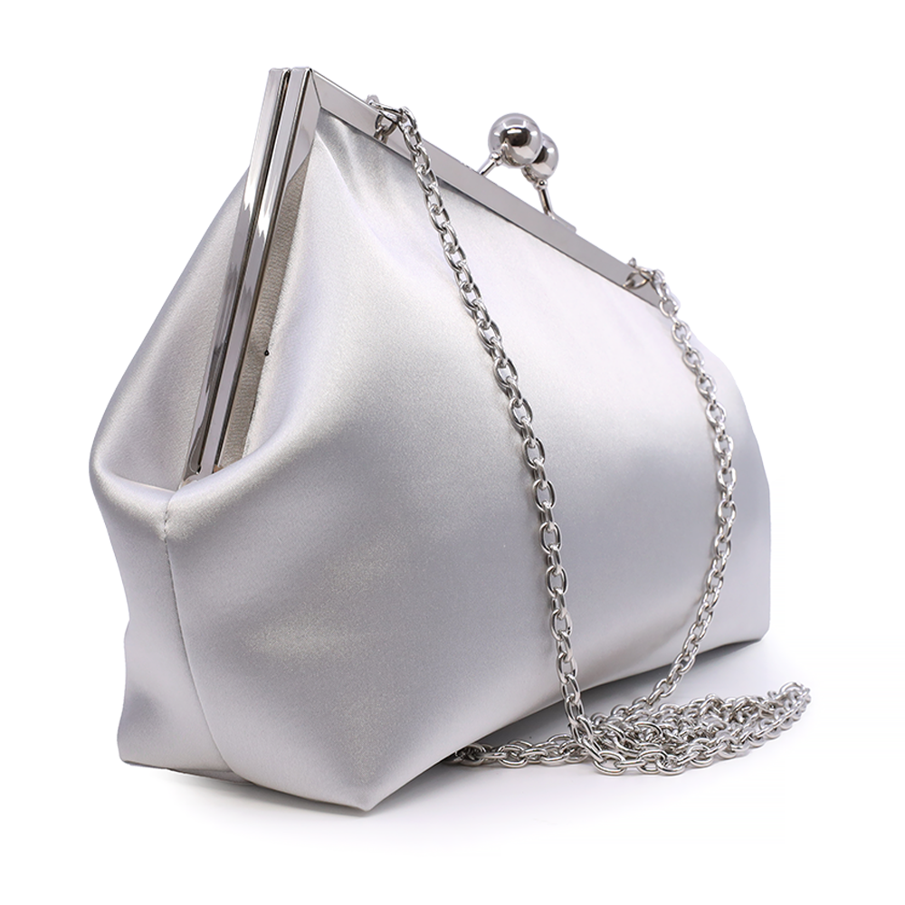 Poșetă tip clutch femei Benvenuti argintiu din satin 290PLS19509AG - imagine 2