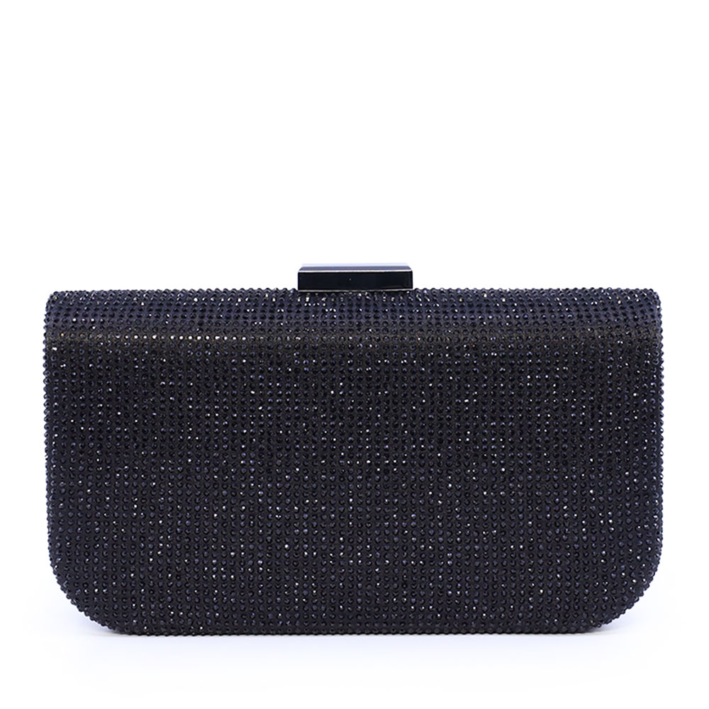 Poseta tip clutch femei Benvenuti neagra cu strasuri  290pls28807n