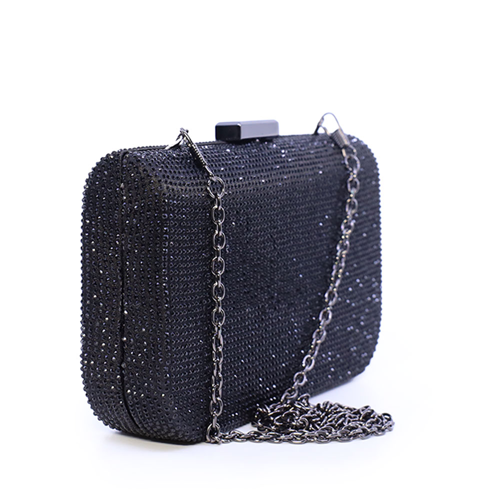 Poșetă tip clutch femei Benvenuti neagră cu ștrasuri  290pls28807n — imaginea 2