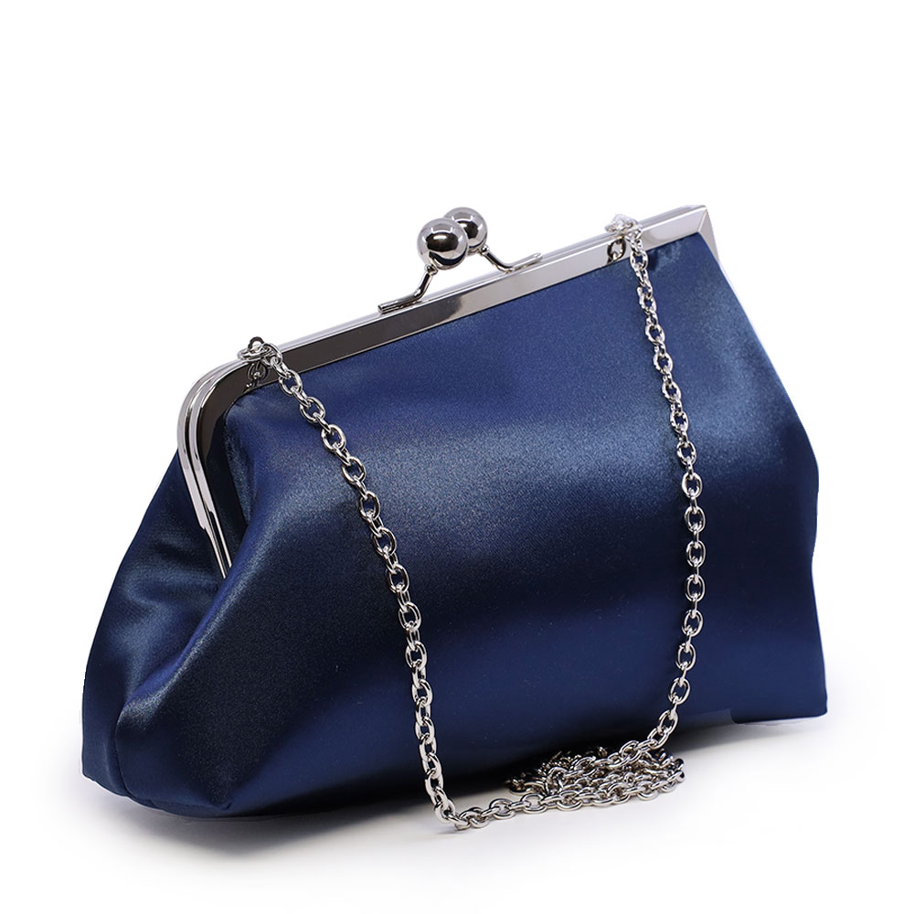 Poșetă tip clutch femei Benvenuti bleumarin din satin 290PLS19509BL - imagine 2
