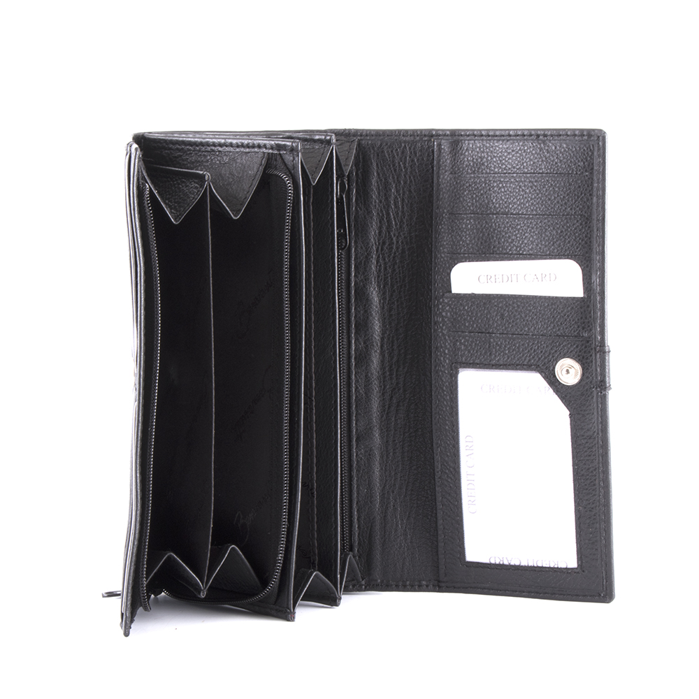 Portmoneu femei Benvenuti negru din piele 263dpu2380n