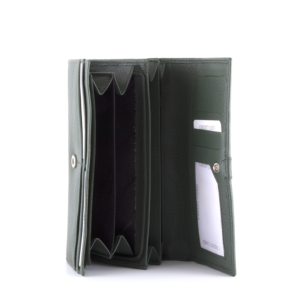 Portmoneu femei Benvenuti verde din piele 263dpu2380v