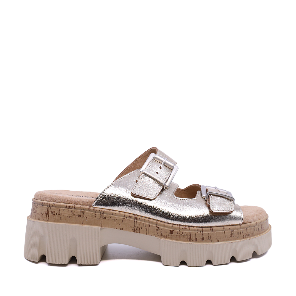 Saboți chunky femei Benvenuti aurii din piele 1937DST424188AU
