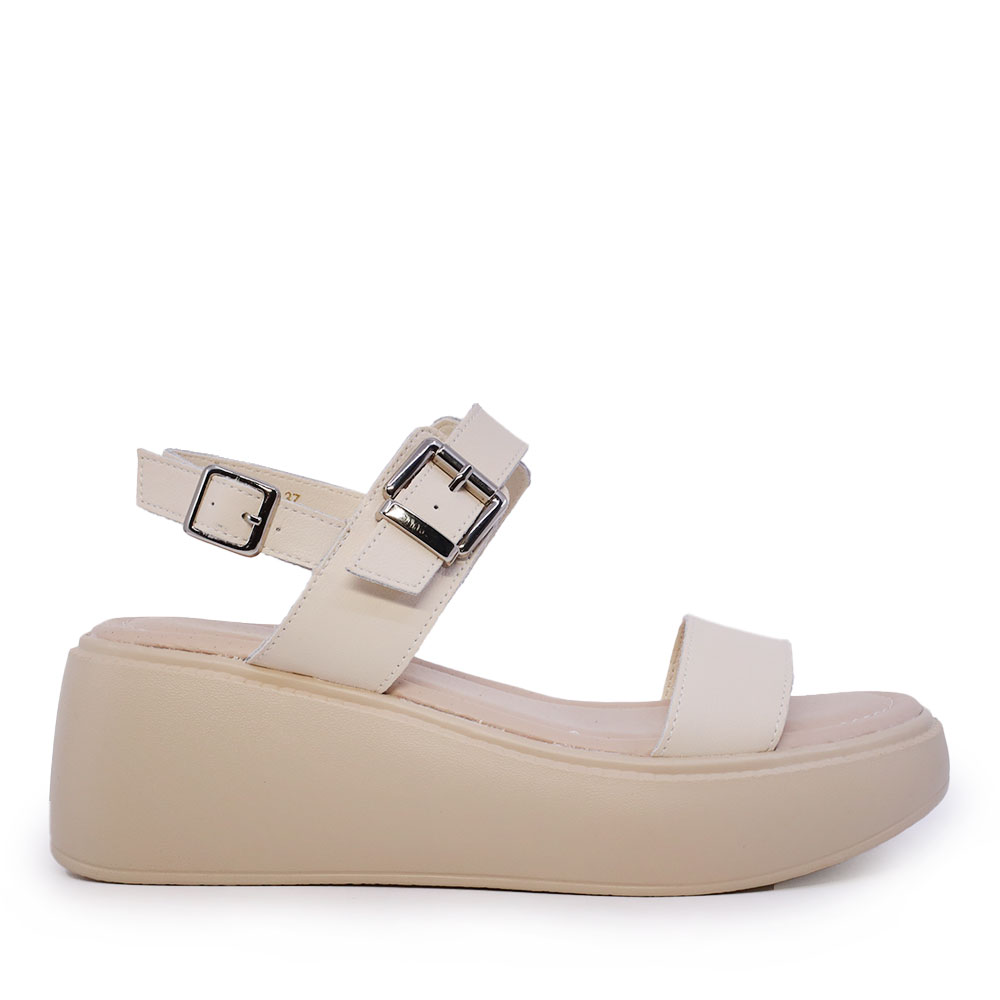 Sandale cu platformă femei Benvenuti bej din piele 1991DS0330BE