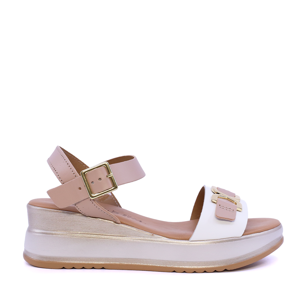 Sandale cu platformă femei Benvenuti nude din piele 2611DS3283NU