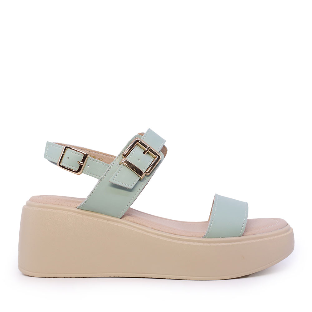 Sandale cu platformă femei Benvenuti verde mentă din piele 1991DS0330V