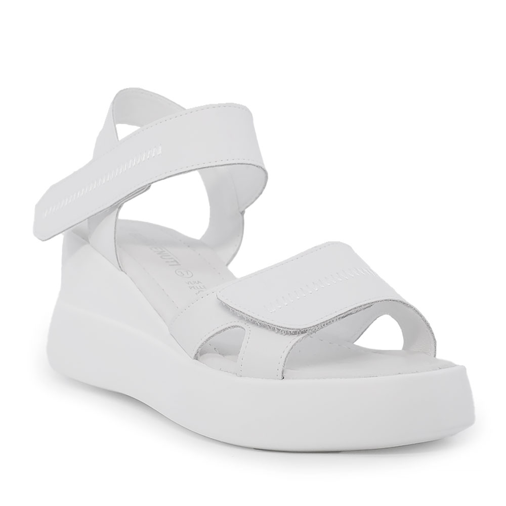 Sandale cu platformă si barete reglabile femei Benvenuti albe din piele 1991DS0320A - imagine 2