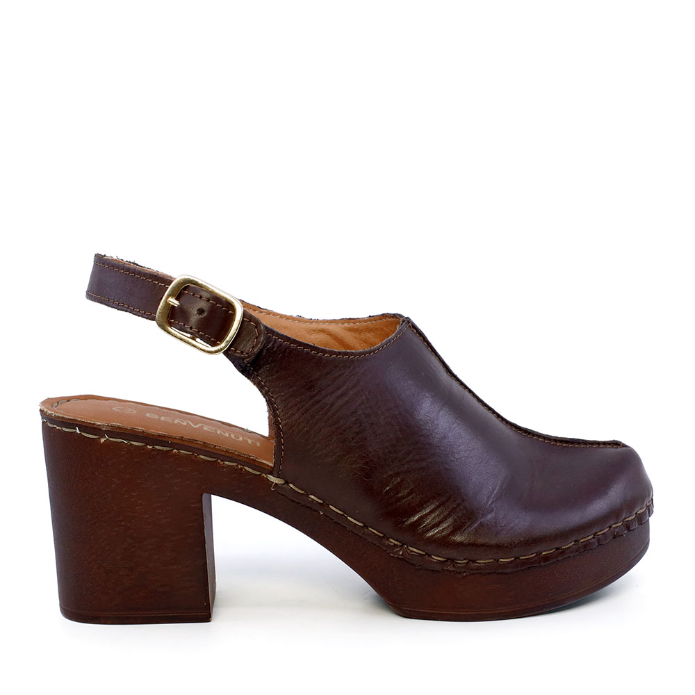 Sandale cu toc femei Benvenuti maro  din piele 511DD3622M