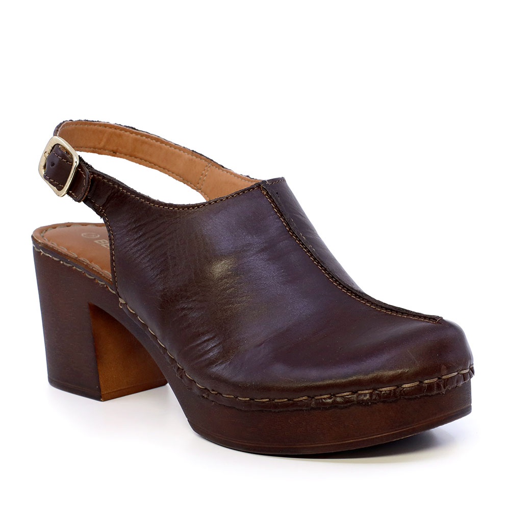 Sandale cu toc femei Benvenuti maro  din piele 511DD3622M - imagine 2