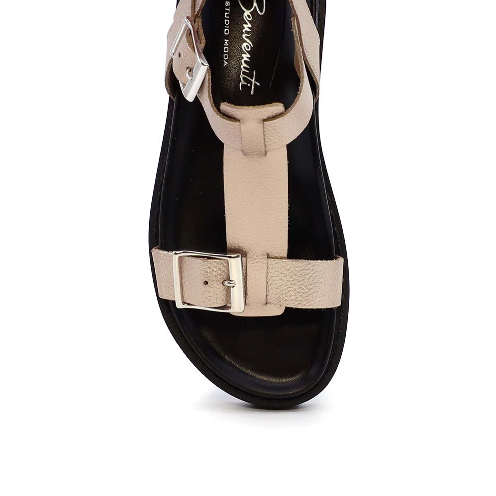 Sandale femei Benvenuti champagne din piele 689ds27153ch