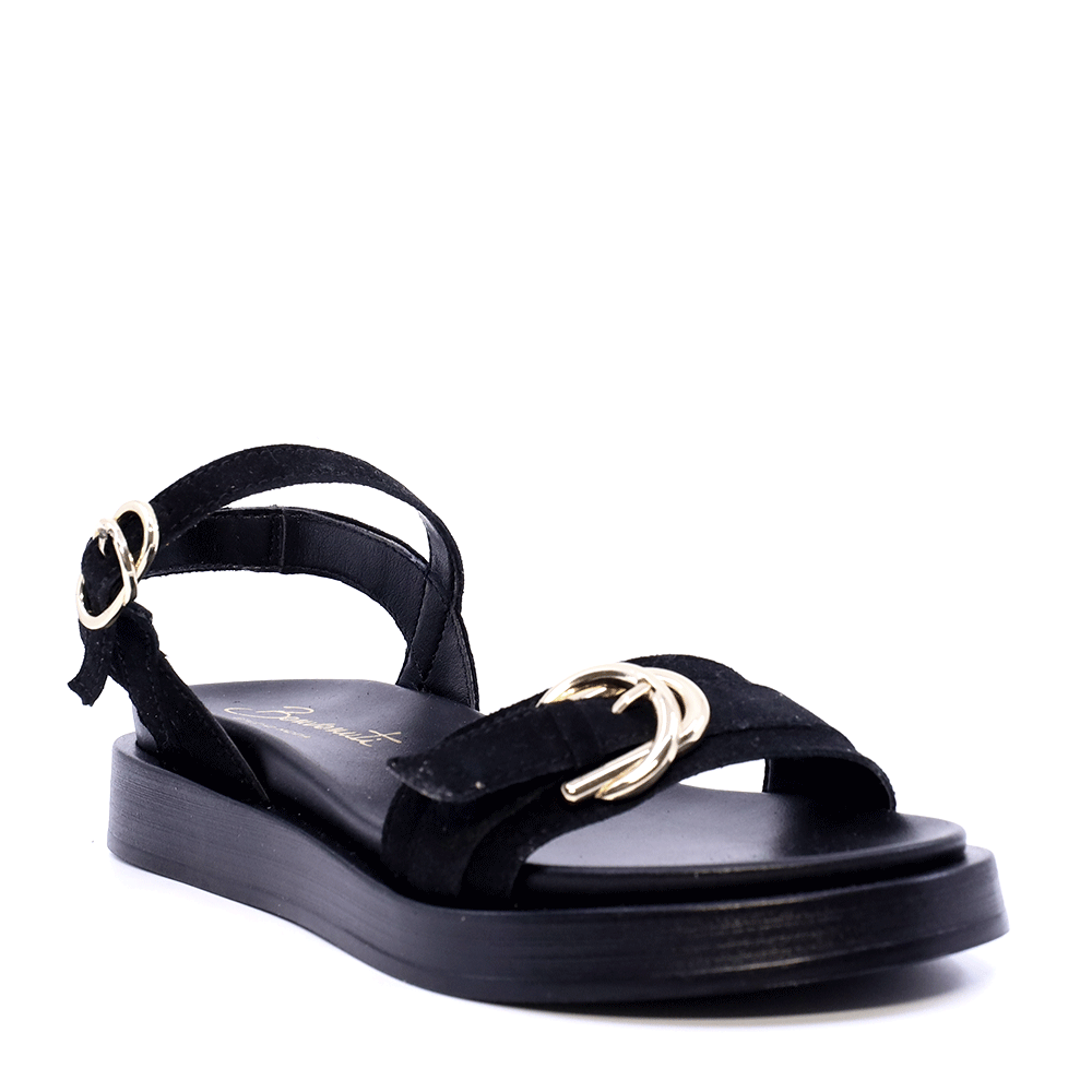 Sandale femei Benvenuti negre din piele întoarsă   681DS28151VN