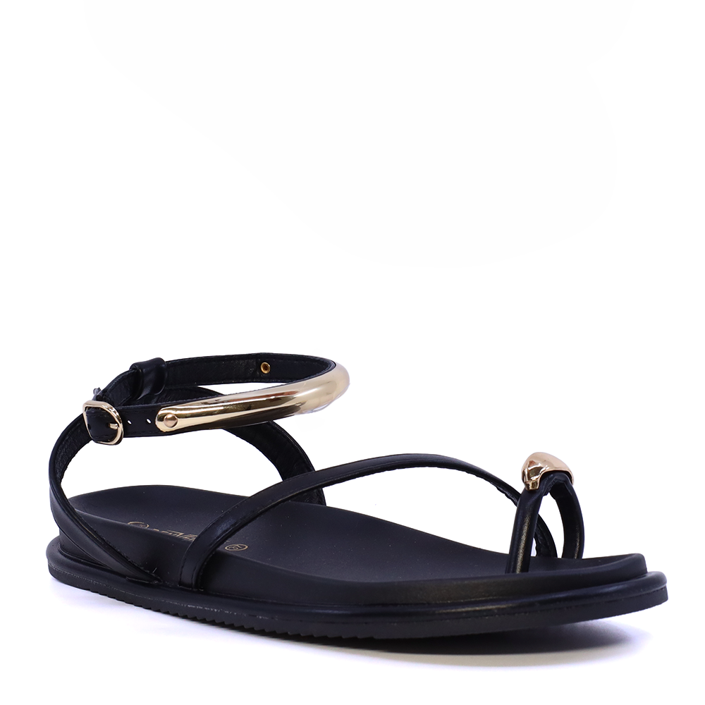 Sandale romane  Benvenuti negre  cu accesorii metalice 3931DS2415N - imagine 2