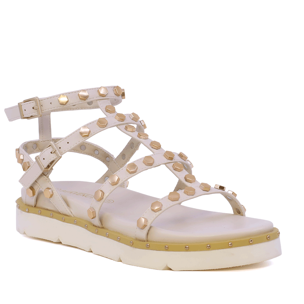 Sandale romane femei Benvenuti albe  cu accesorii  3931DS2371A - imagine 2