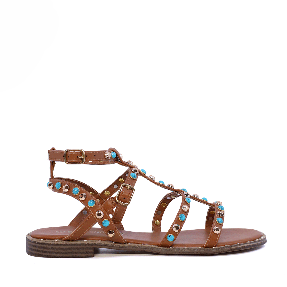 Sandale romane femei Benvenuti maro cu accesorii  3931DS2255M