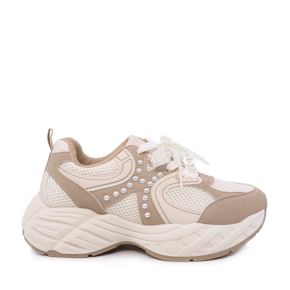 Sneakers femei Benvenuti bej  cu accesorii decorative 1411DP0501VBE