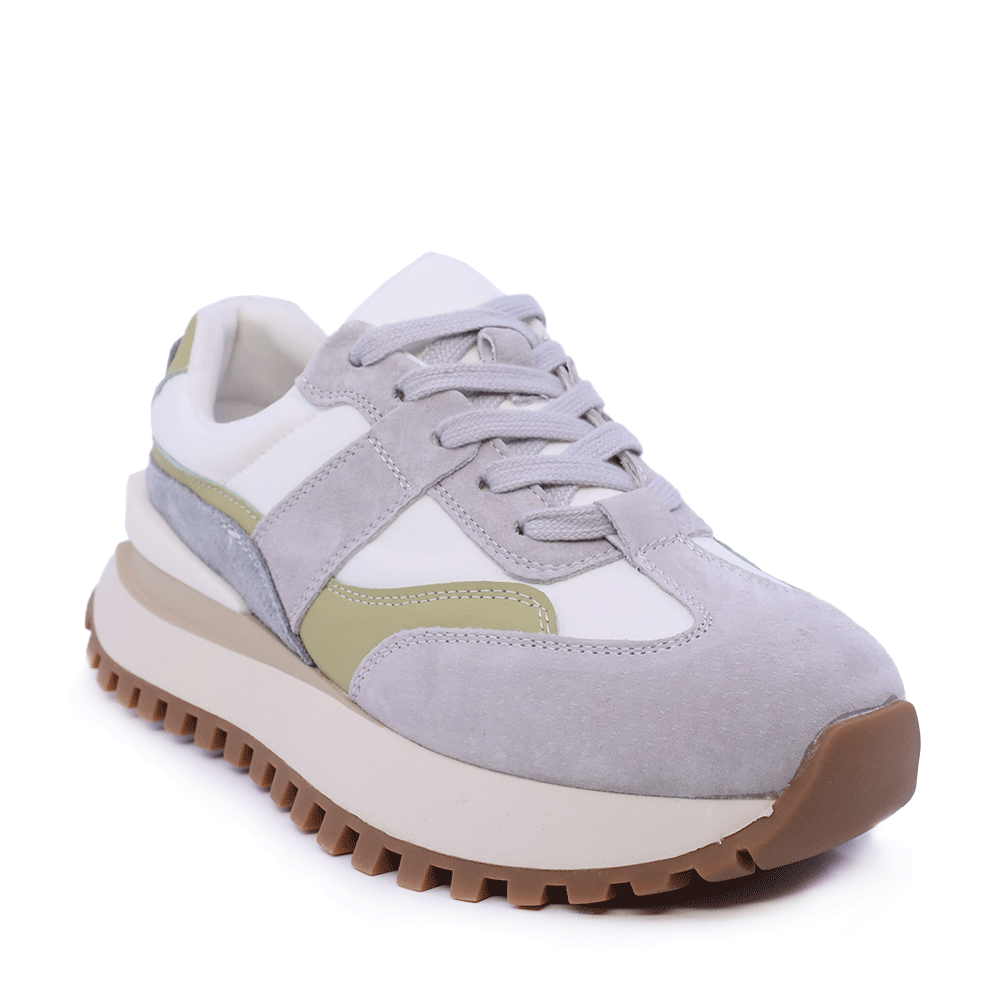 Sneakers femei Benvenuti gri din piele întoarsă și textil 1991DP0460VGR - imagine 2