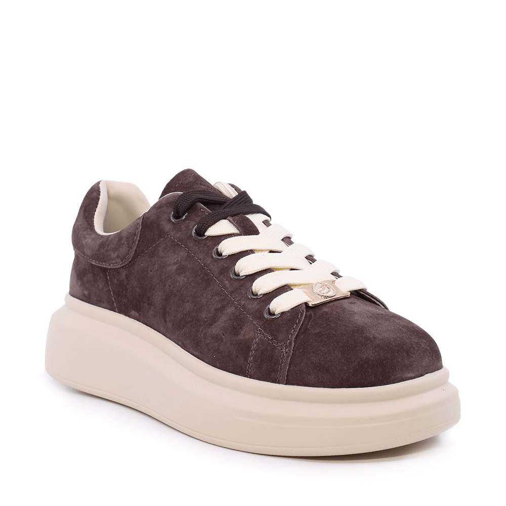 Sneakers femei Benvenuti maro din piele întoarsă 3741dp312vm - imagine 2