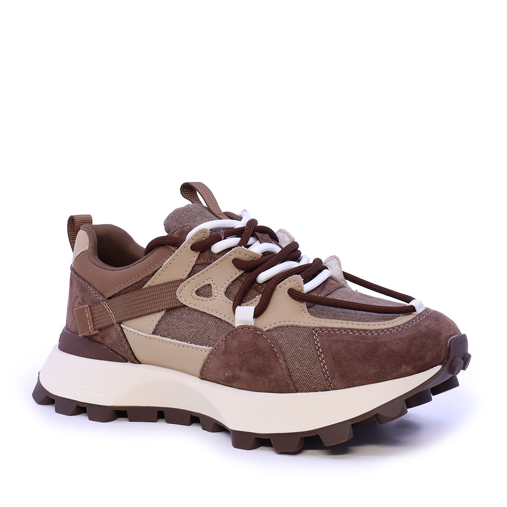 Sneakers femei Benvenuti maro din piele și textil 1992DP0490VM — imaginea 2