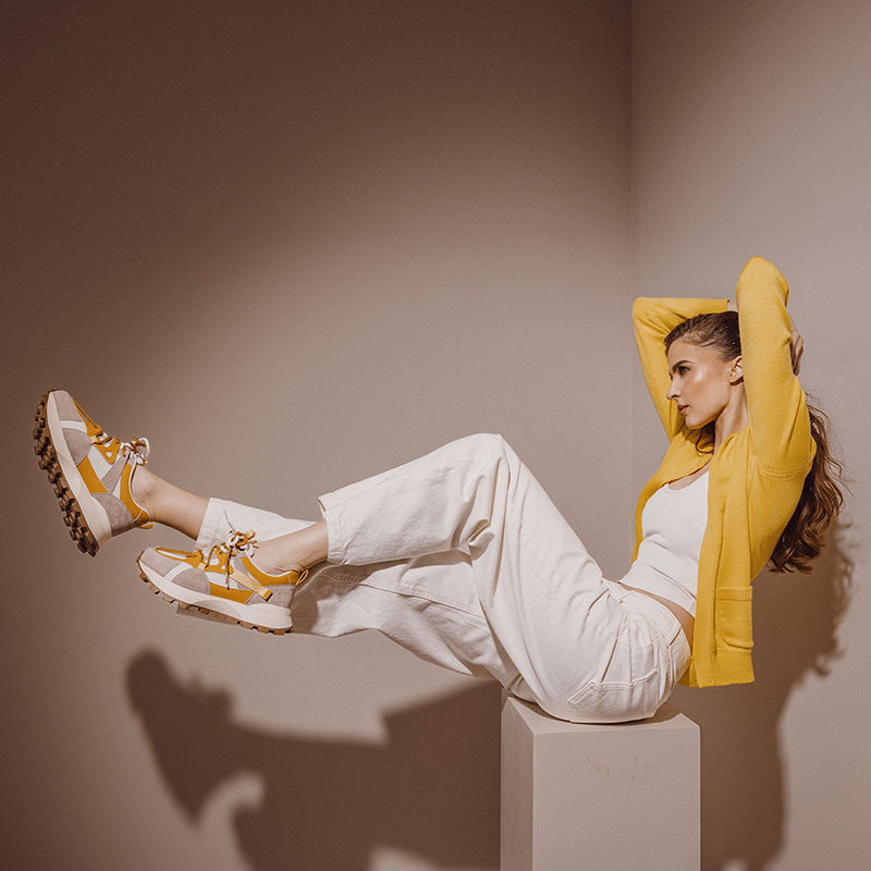 Sneakers femei Benvenuti multi bej  din piele întoarsă și textil 1991DP0490VBE - imagine 2