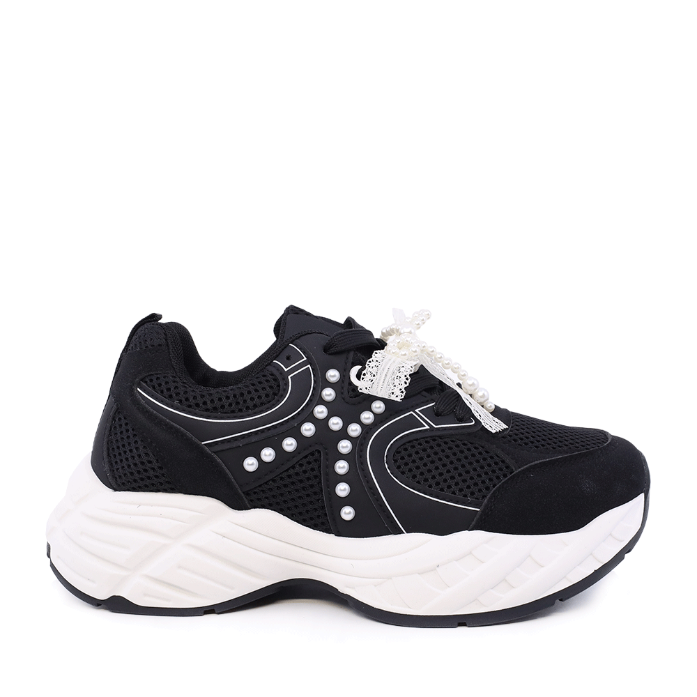 Adidasi femei Benvenuti negri cu accesorii decorative 1411DP0501VN