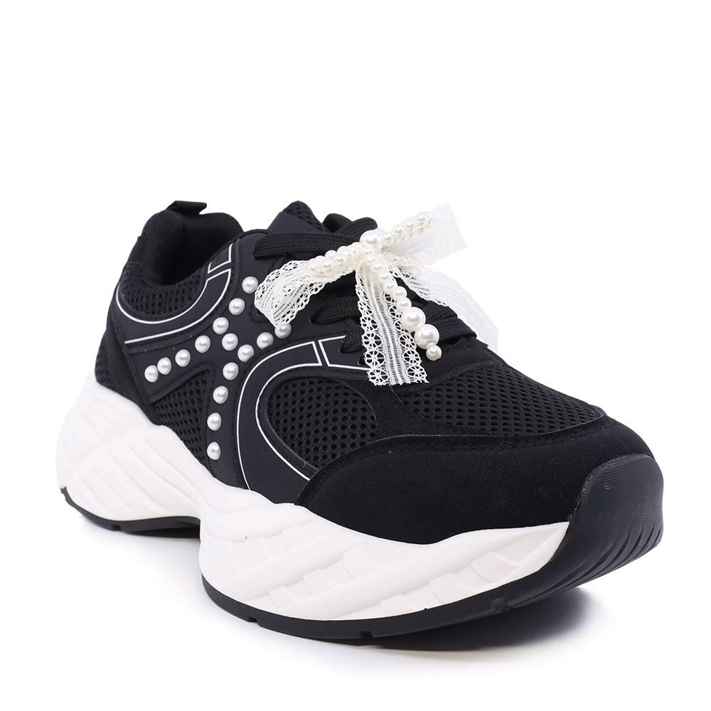 Sneakers femei Benvenuti negri cu accesorii decorative 1411DP0501VN - imagine 2