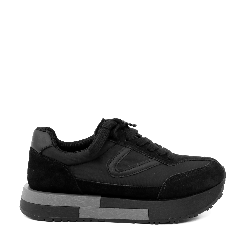 Sneakers femei Benvenuti negri din piele întoarsă și textil 1991DP0470VN