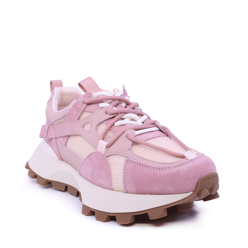 Sneakers femei Benvenuti roz  din piele întoarsă și textil 1991DP0490VRO - imagine 2