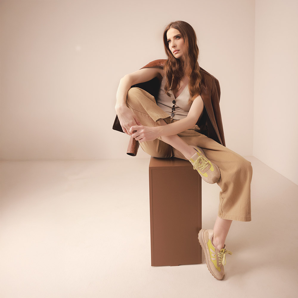 Sneakers femei Benvenuti taupe din piele și textil 1991DPF0130VTA - imagine 2