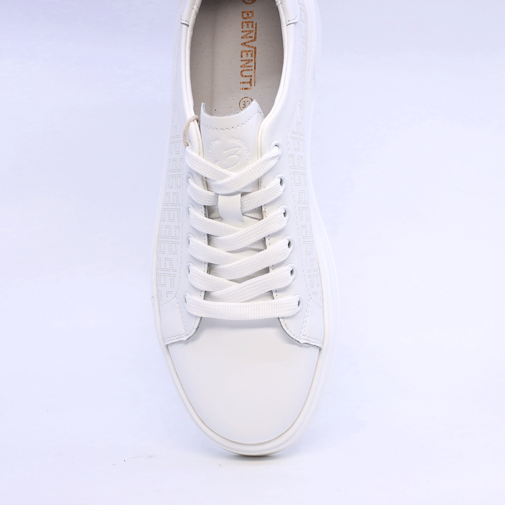 Sneakers ușori femei Benvenuti albi din piele 1539DP0502A