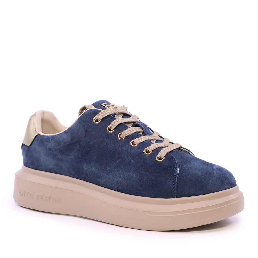 Sneakers ușori femei Benvenuti albastri din piele întoarsă 3862DP585VBL — imaginea 2
