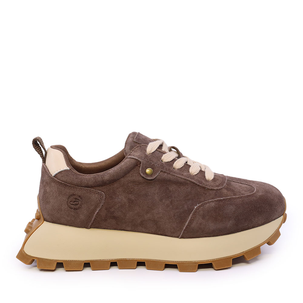 Sneakers ușori femei Benvenuti maro din piele întoarsă 1991DP0080VM