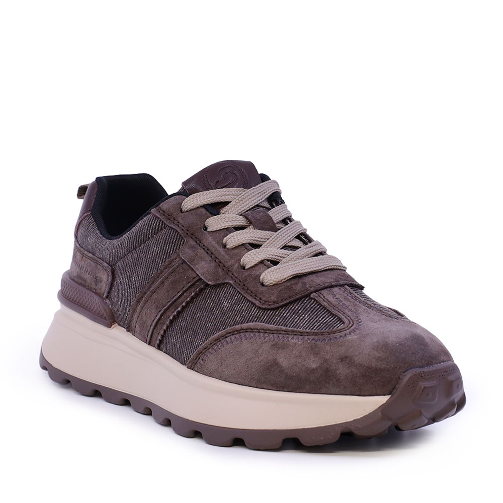 Sneakers ușori femei Benvenuti maro din piele și textil 1992DP6527VM — imaginea 2