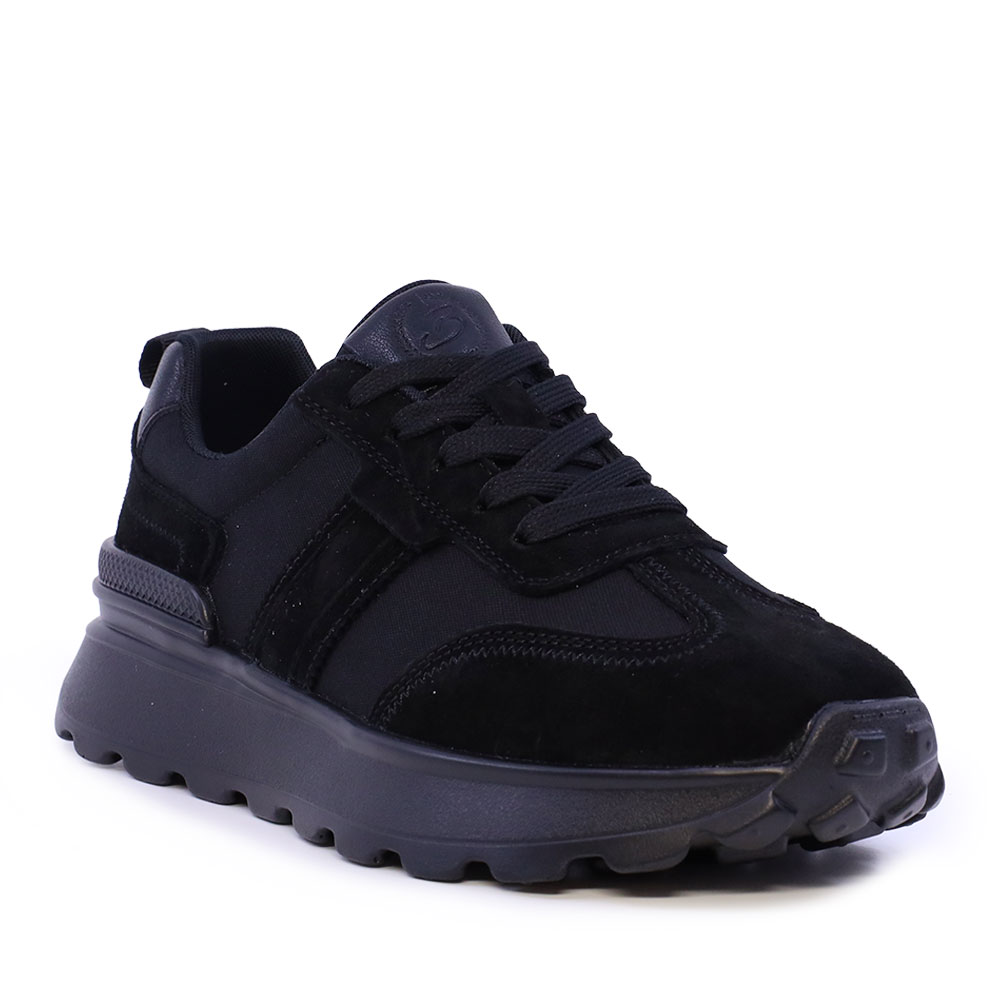Sneakers ușori femei Benvenuti negri din piele și textil 1992DP6527VN — imaginea 2