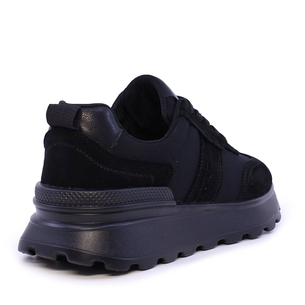 Sneakers ușori femei Benvenuti negri din piele și textil 1992DP6527VN