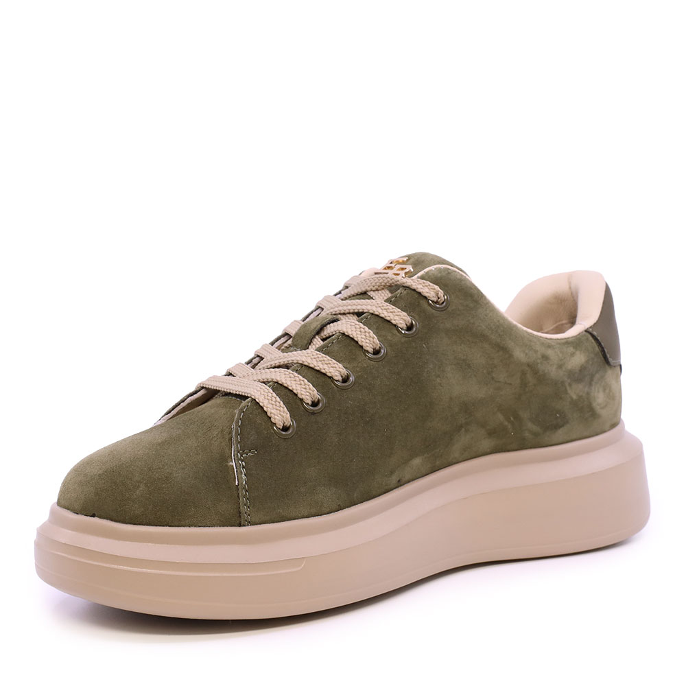 Sneakers ușori femei Enzo Bertini verde olive din piele întoarsă 3862DP585VKA