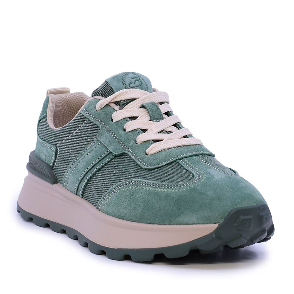 Sneakers ușori femei Benvenuti verzi din piele și textil 1992DP6527VV — imaginea 2