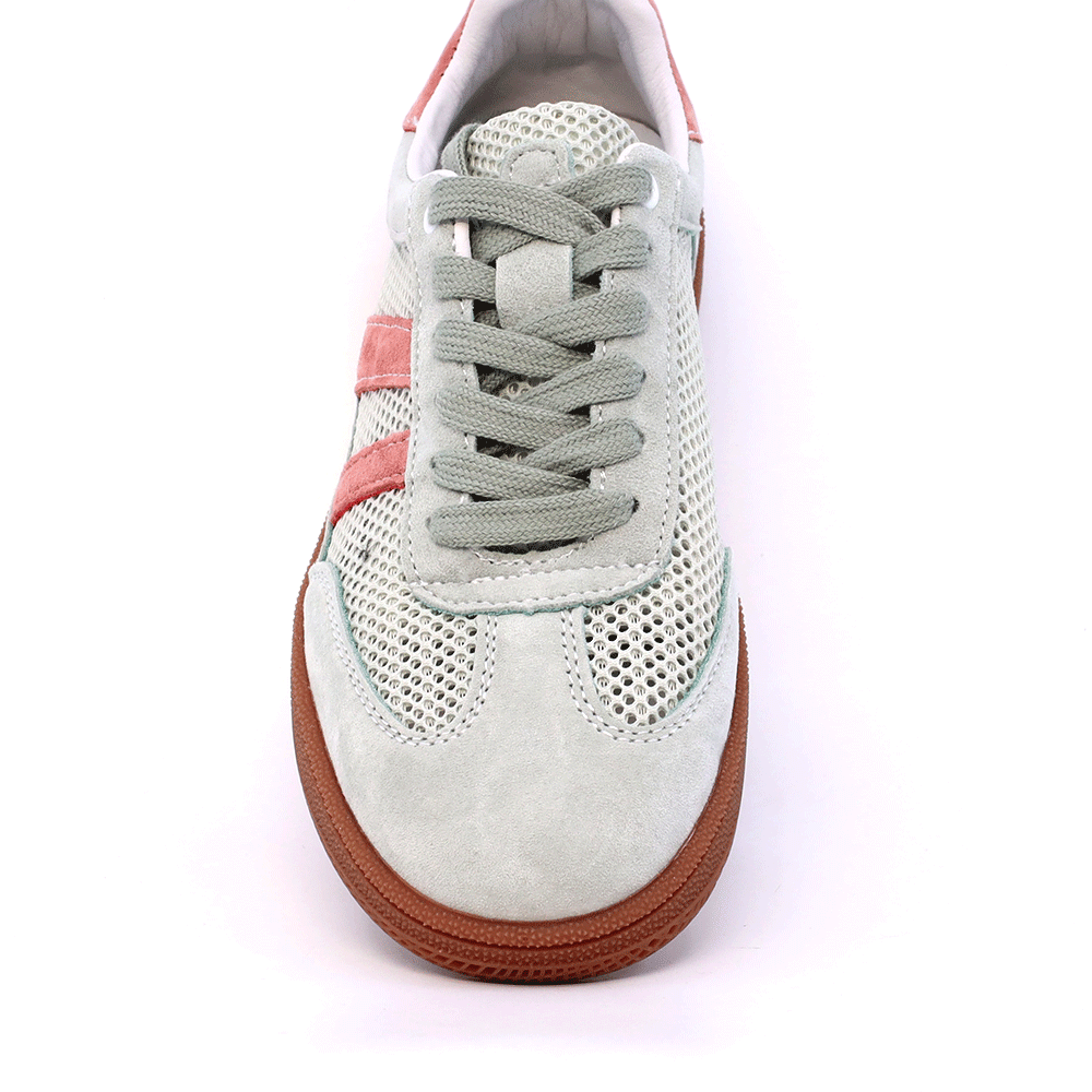 Sneakers ușori femei Benvenuti verzi din piele și textil  1991DPF0390VV