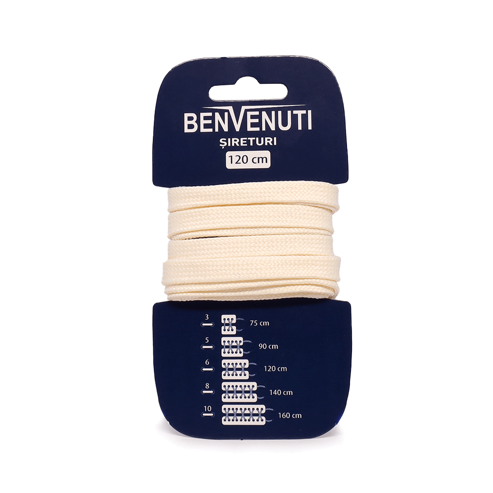 Șiret plat necerat Benvenuti bej sintetic 97si120pnsbe